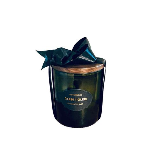 Gleði í gleri með svörtum borða