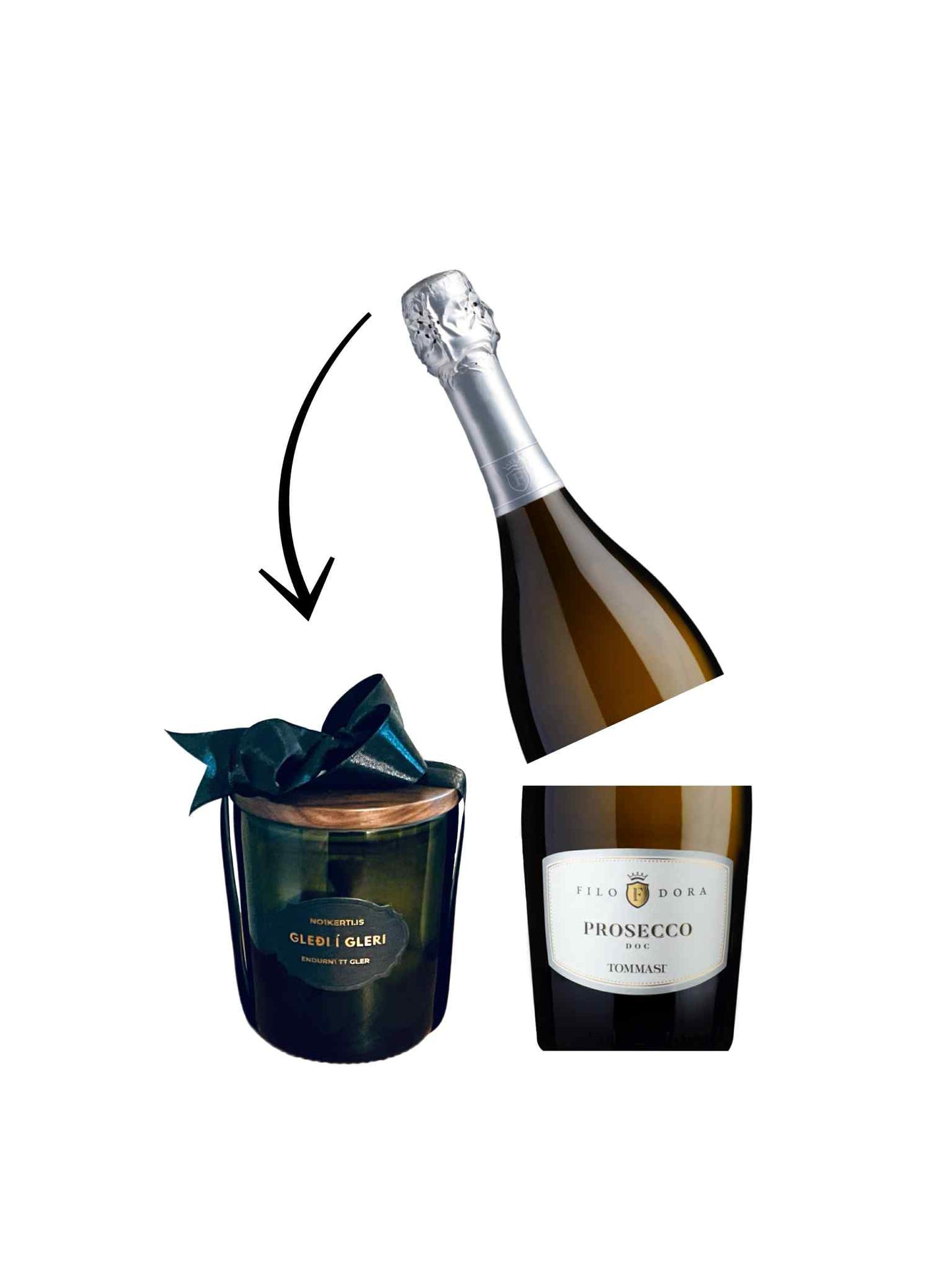 Gleði í gleri með svörtum borða